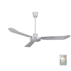 Ventilador de techo para interiores y exteriores 56" marca LINKE modelo C-5601AL color Gris Satinado Aspas de Aluminio
