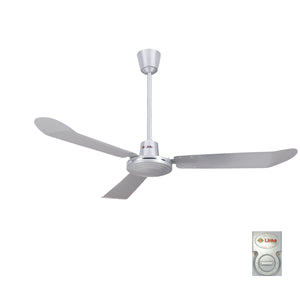 Ventilador de techo para interiores y exteriores 56" marca LINKE modelo C-5601AL color Gris Satinado Aspas de Aluminio